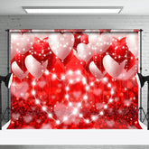 Aperturee - Aperturee White Red Balloons Lighted Valentines Day Backdrop